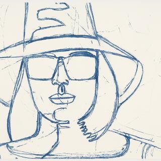 Alex Katz, White Hat and Sunglasses