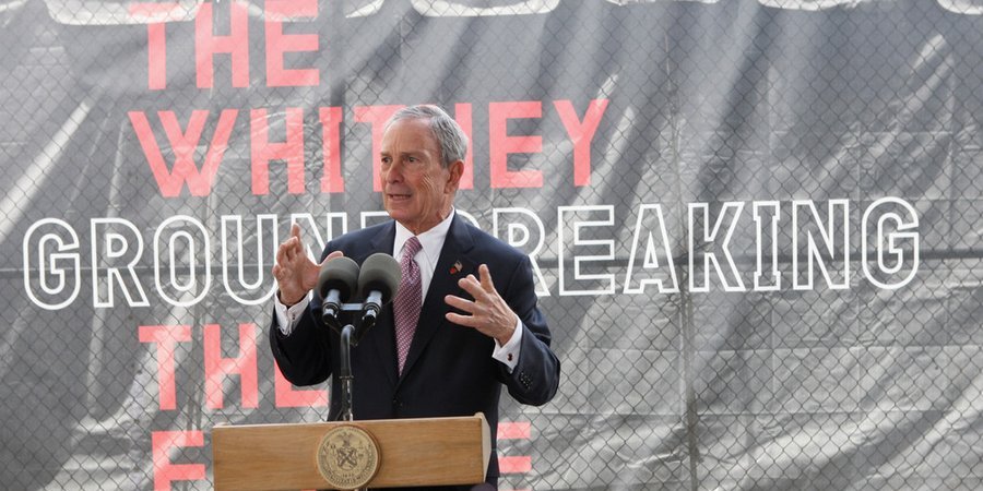 Mayor Michael Bloomberg officiating over the groundbreaking of the Whitney's new downtown location