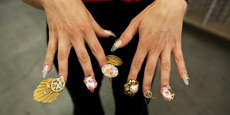 Nail art from Dzine's performance and installation "Get Nailed at the New Museum," 2011. (Photo: Chris Mosier, courtesy of the artist, Salon 94, New York, and Paul Kasmin, New York)