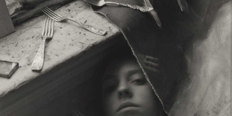 Francesca Woodman, 'It must be time for lunch now, New York, 1979,' 1979. (Collection Museum of Contemporary Art Chicago, gift from The Howard and Donna Stone Collection. © 1979 Francesca Woodman. Photo: Nathan Keay, © MCA Chicago)