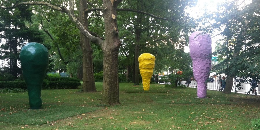 The exhibition took much inspiration from the work of Franz West, who died last year. A posthumous piece appears in the park.