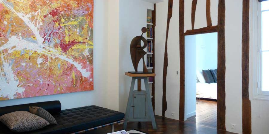 One of the Kasha's art-filled Paris apartments.