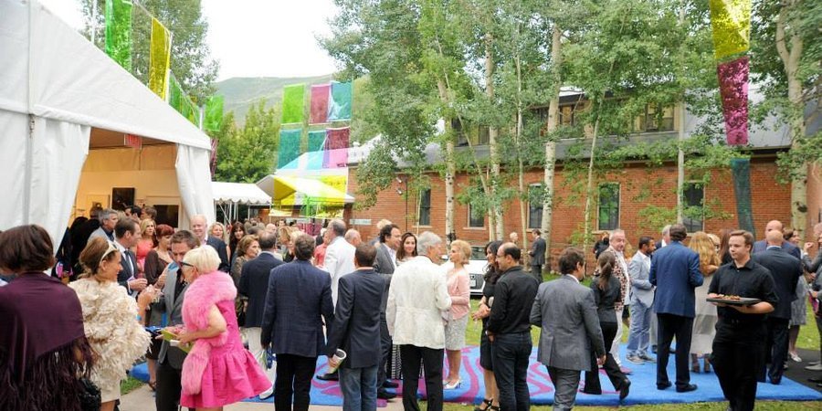 The grounds of the Aspen Art Museum during its annual summer ArtCrush benefit. Photo by Billy Farrell.