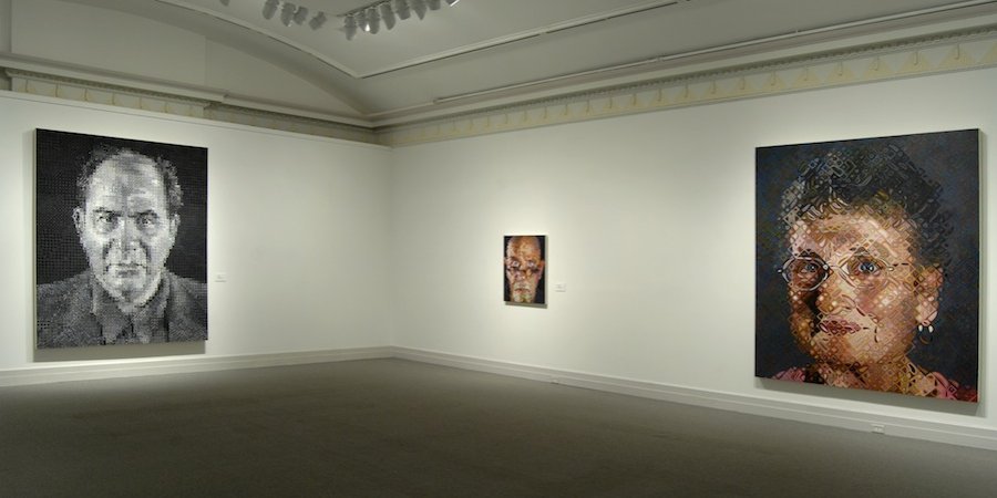 Oil on canvas, from left: "Joel" (1993), "Self-Portrait II" (2010), "Shirley" (2007"