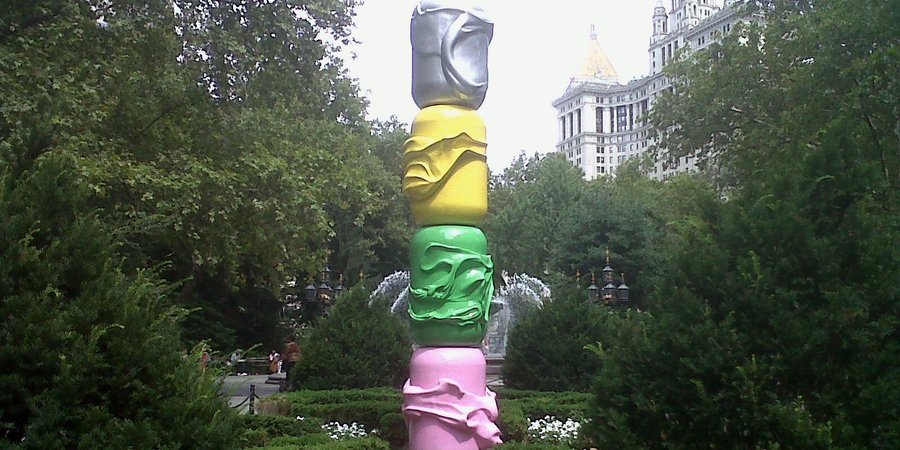 Gary Webb's "Buzzing it Down," part of the Public Art Fund's City Hall Park installation.