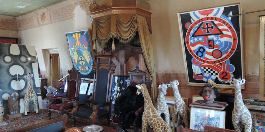 It is filled with relics from the lodge, his artworks, and stuffed animals and other ephemera he has collected over the years. © 2013 Morgan Art Foundation / Artists Rights Society (ARS), NY.