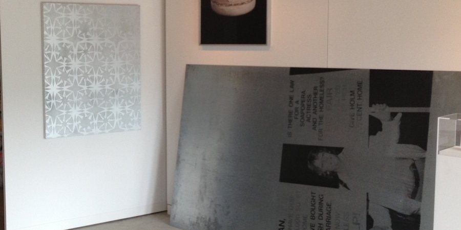 From right, a Christopher Wool and a Cady Noland