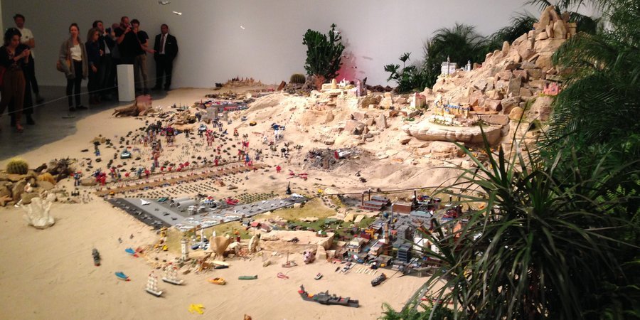 Burden's toy diorama "Tale of Two Cities" at the New Museum