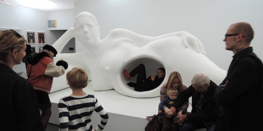 Jennifer Rubell at Stephen Friedman Gallery's booth at Frieze