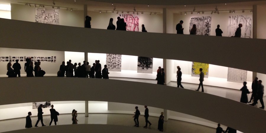 The opening of the Christopher Wool survey at the Guggenheim