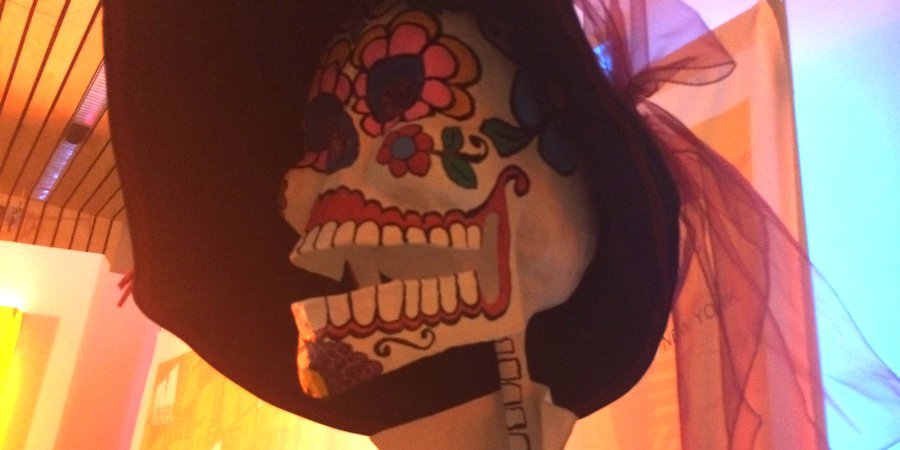 The party celebrated the traditional holiday of Dia de Los Muertos. 