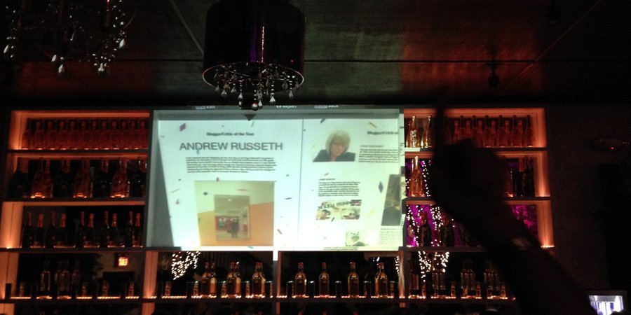 The Rob Pruitt Art Award for best art critic went to Gallerist's Andrew Russeth