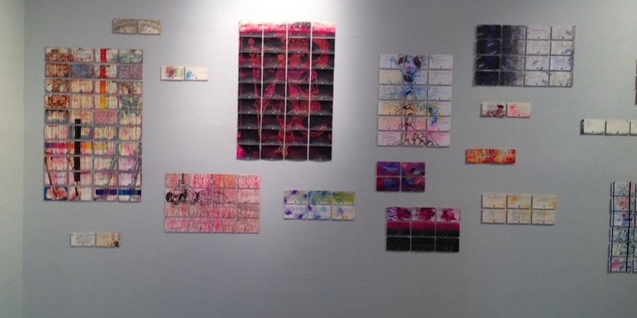 Carolina Nitsch's second show of work by Matthew Weinstein features drawings and paintings made on library cards.