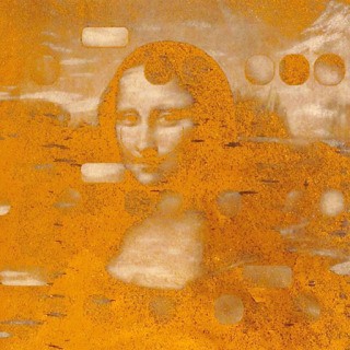 It's All Derivative:  Mona as Dali, Gold Negative art for sale