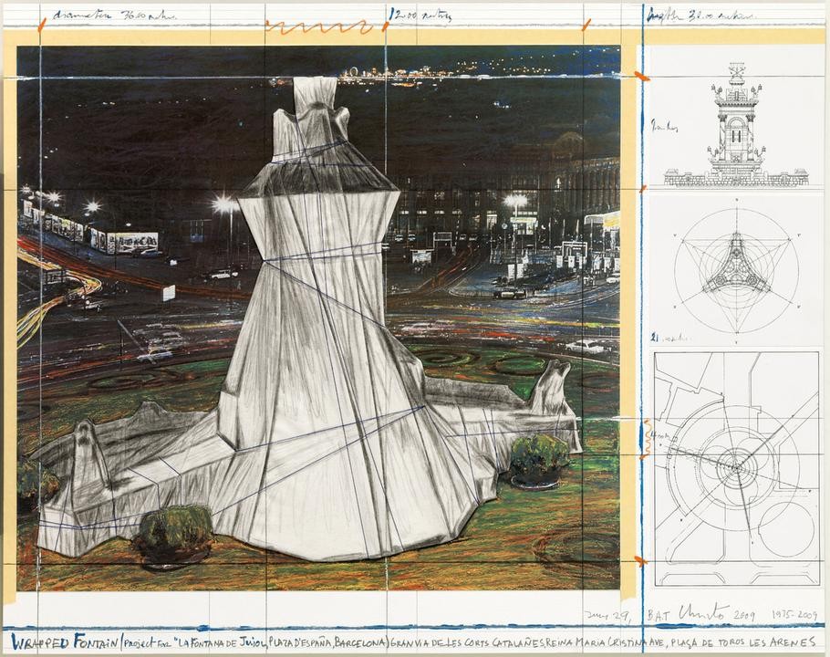 Christo and Jeanne-Claude - Wrapped Fountain for Sale | Artspace