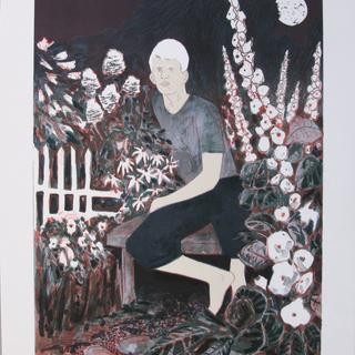 Hernan Bas, The Albino in the moonlight garden