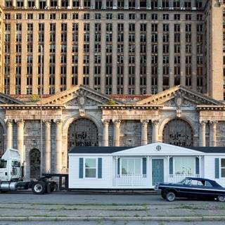 Mike Kelley, Mobile Homestead in front of Michigan Central Depot
