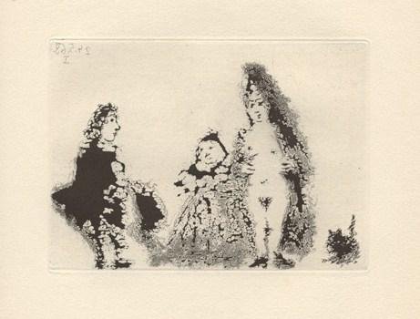 Pablo Picasso - Célestine et Fille, avec un chat et un Jeune Client, Print