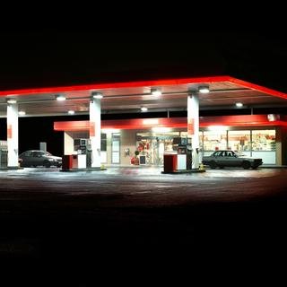 Petrol Station (red / white / red) art for sale