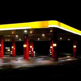 Petrol Station (red / white / yellow) art for sale