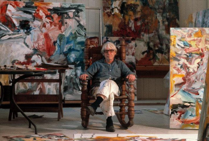 by thomas_hoepker - New York. Long Island. 1977. Painter Willem De Kooning in his East Hampton studio.