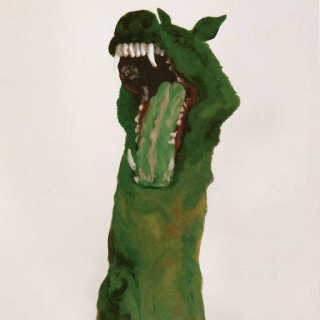 Green Dog art for sale